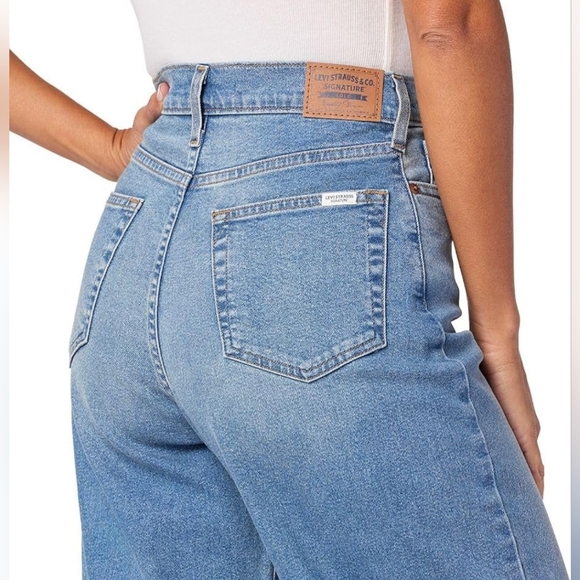 LEVI'S Heritage High Rise Loose Straight Leg Zip Fly Jeans Sz 14 32W Light Wash - Picture 3 of 15